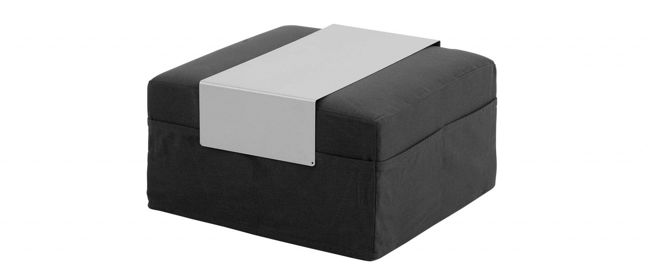 TABLETT in Alu Optik - Hocker und Sofa Auflage von Softline