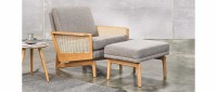 Vorschau: KOPENHAGEN OAK Designer Sessel mit Armlehnen aus Eichenholz