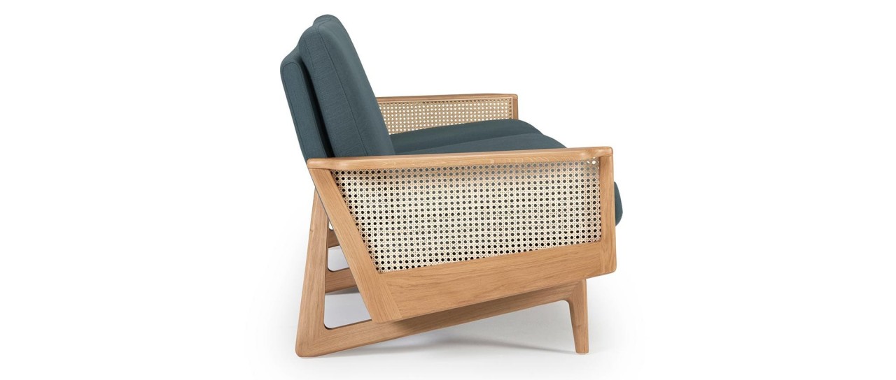 KOPENHAGEN OAK 3-Sitzer Designer Sofa mit Armlehnen aus Eichenholz