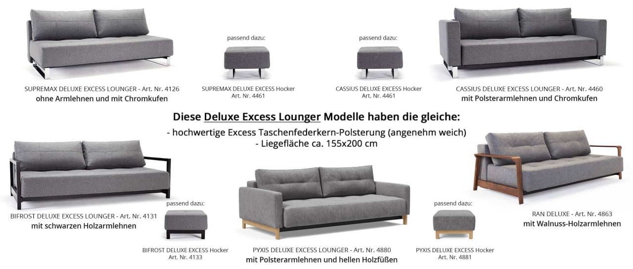 RAN DELUXE Schlafsofa mit Walnuss-Armlehnen von Innovation