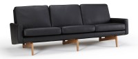 Vorschau: KOPENHAGEN 3-Sitzer Designer Sofa mit Polsterarmlehnen und Holzfüßen