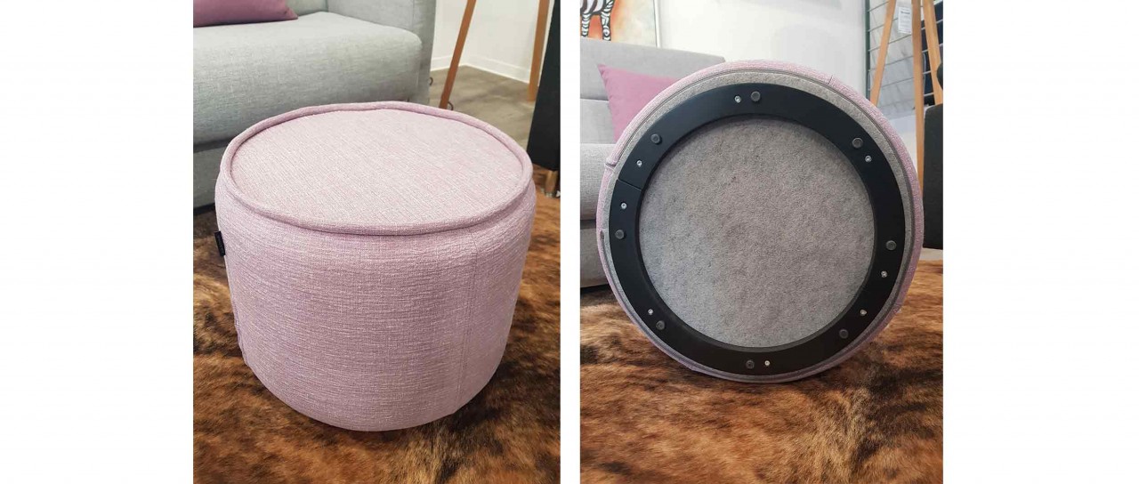 TOM Hocker, Pouf mit TOM Beistelltisch von Softline - mit Stoffen von KVADRAT