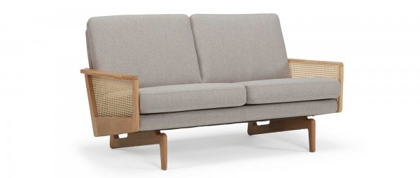 KOPENHAGEN OAK 2-Sitzer Designer Sofa mit Armlehnen aus Eichenholz