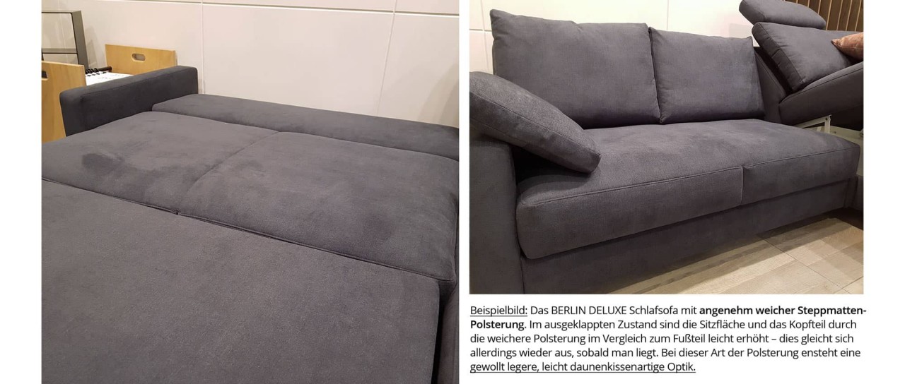 BERLIN DELUXE Schlafsofa mit Bettkasten von sofaplus