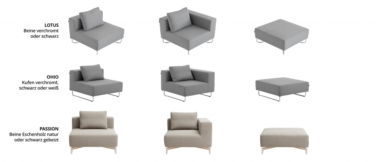 LOTUS, PASSION, OHIO Modulsofa von Softline