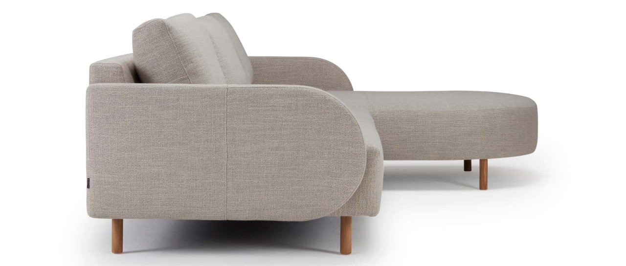 VARBERG 2-Sitzer L-Sofa mit Longchair und Polsterarmlehnen