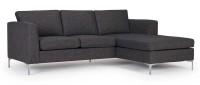 Vorschau: TRELLEBORG Sofa mit Longchair, Polsterarmlehnen und Metallfüßen