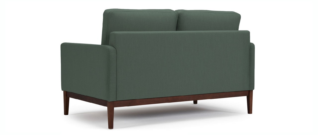 GÖTEBORG 2-Sitzer Designer Sofa mit Polsterarmlehnen und Holzfüßen