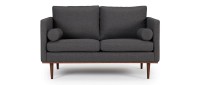 Vorschau: OSLO 2-Sitzer Designer Sofa mit Polsterarmlehnen und runden Seitenkissen