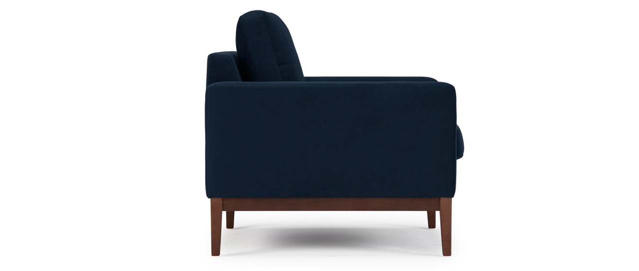 GÖTEBORG 2,5-Sitzer Designer Sofa mit Polsterarmlehnen und Holzfüßen