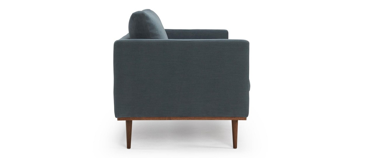 OSLO 3-Sitzer Designer Sofa mit Polsterarmlehnen und runden Seitenkissen