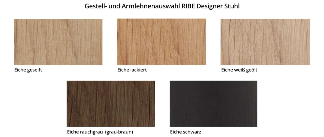 RIBE Designer Stuhl mit Holzarmlehnen und Lederbezug