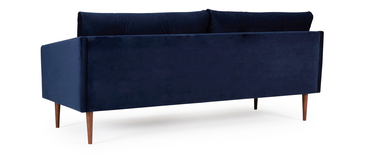 KARLSTAD 3-Sitzer Designer Sofa mit Polsterarmlehnen und versteppten Rückenkissen