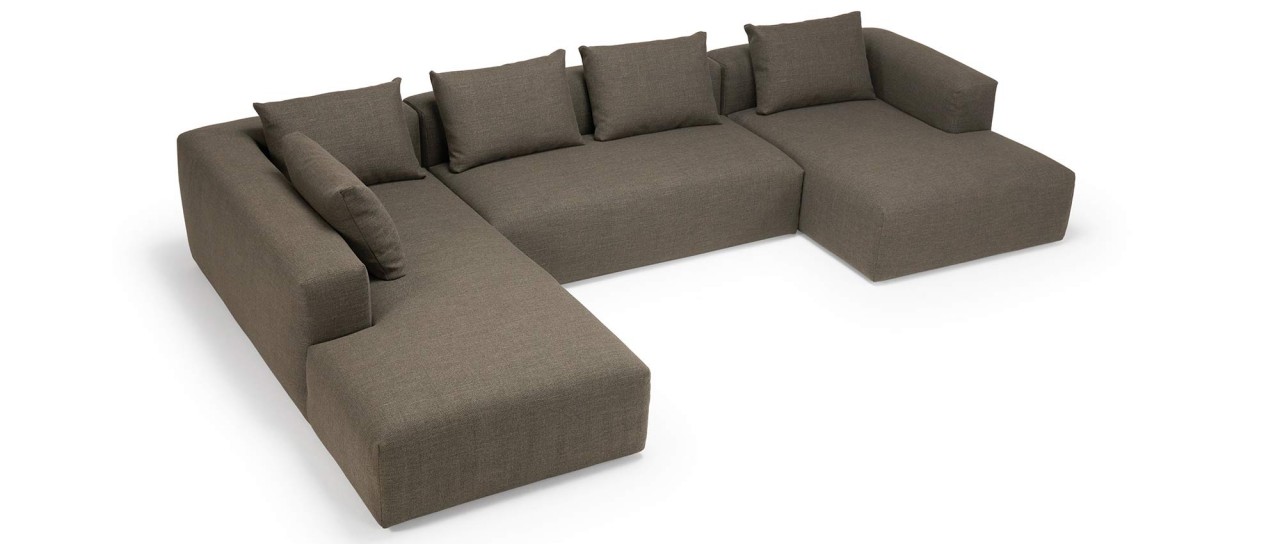 AALBORG Ecksofa mit U-Form und Polsterarmlehnen