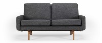 Vorschau: KOPENHAGEN 2-Sitzer Designer Sofa mit Polsterarmlehnen und Holzfüßen