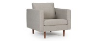 Vorschau: HALMSTAD Designer Sessel mit Polsterarmlehnen und Holzfüßen