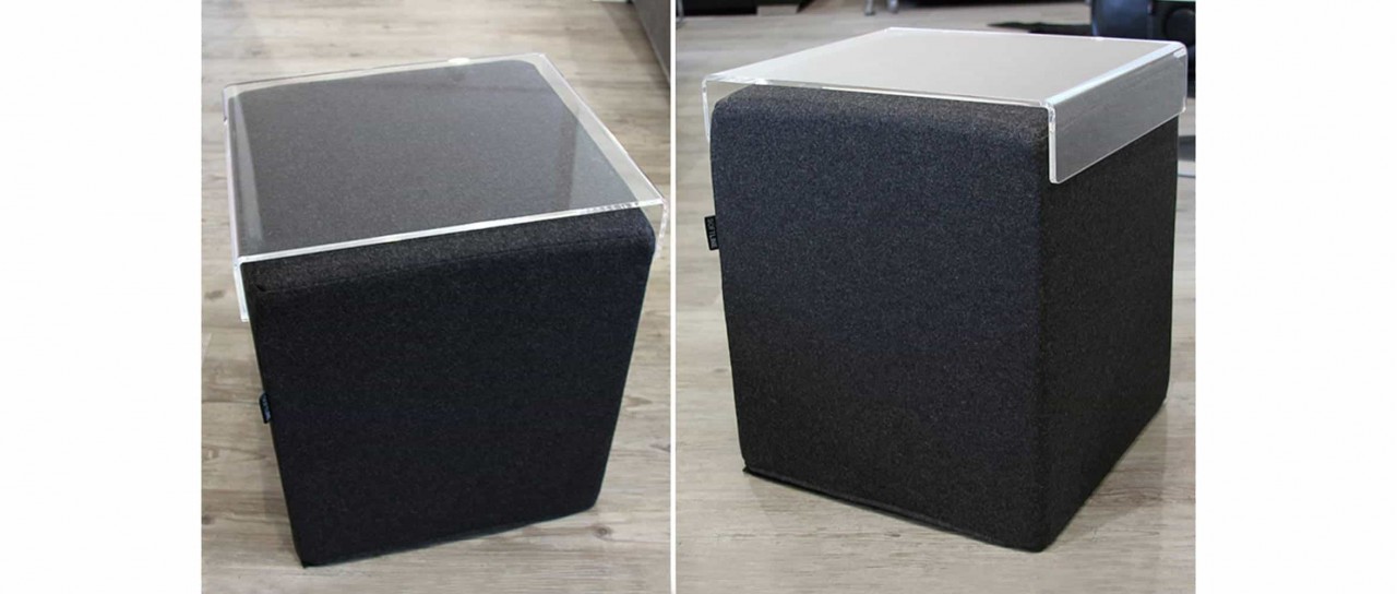 Tablett - Auflage für Hocker, Poufs und Armlehnen aus Acryl, Plexiglas