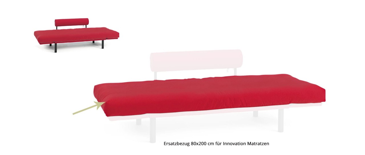 ERSATZBEZUG für Matratze von INNOVATION inkl. Gestellbezug für Rückenlehne für Querschläfer Sofa