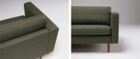 Vorschau: HALMSTAD 2-Sitzer Designer Sofa mit Polsterarmlehnen und Holzfüßen