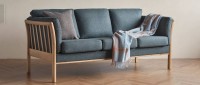 Vorschau: STOCKHOLM 3-Sitzer Designer Sofa mit Holzarmlehnen