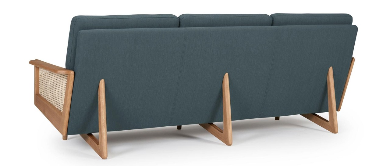 KOPENHAGEN OAK 3-Sitzer Designer Sofa mit Armlehnen aus Eichenholz