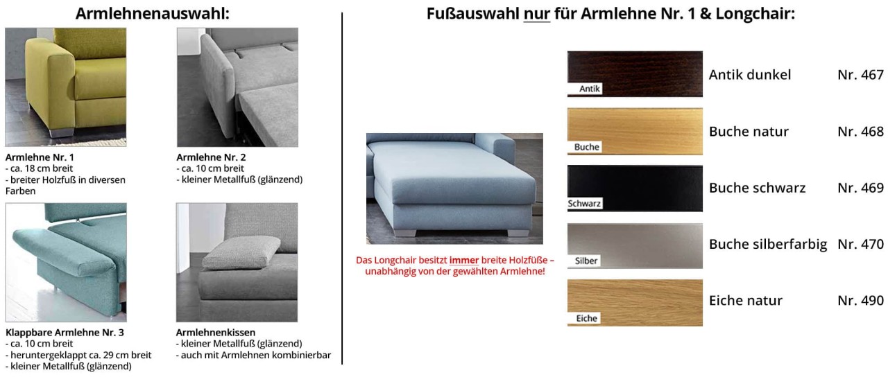 FRANKFURT DELUXE Schlafsofa mit Longchair von sofaplus