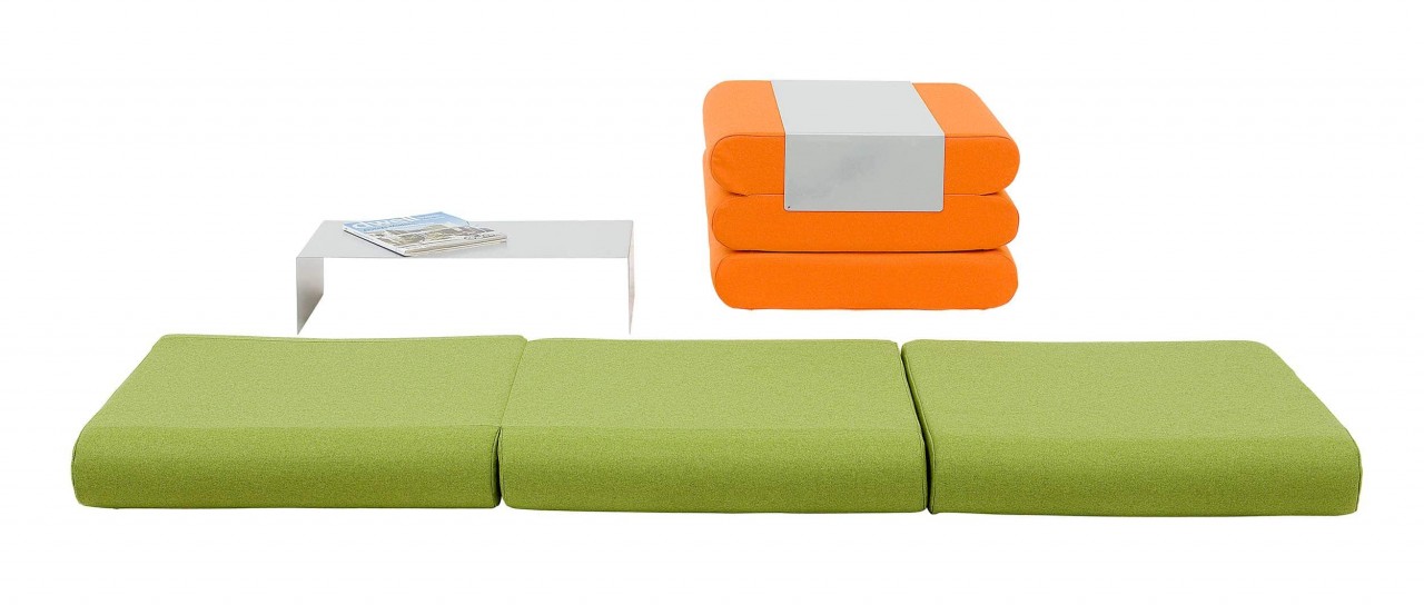 TABLETT in Alu Optik - Hocker und Sofa Auflage von Softline