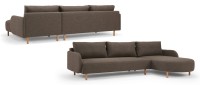 Vorschau: VARBERG 2-Sitzer L-Sofa mit Longchair und Polsterarmlehnen