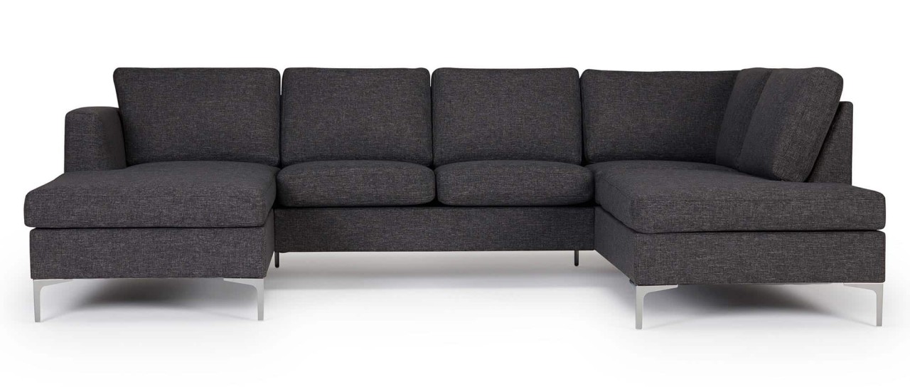 TRELLEBORG Sofa mit U-Form, Polsterarmlehnen und Metallfüßen