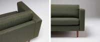 Vorschau: HALMSTAD 2,5-Sitzer Designer Sofa mit Polsterarmlehnen und Holzfüßen