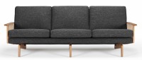 Vorschau: KOPENHAGEN OAK 3-Sitzer Designer Sofa mit Armlehnen aus Eichenholz