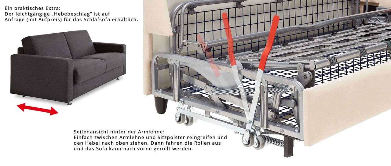 ROSTOCK DELUXE Schlafsofa mit extra langer Matratze von sofaplus