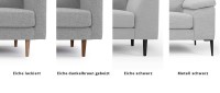 Vorschau: TRONDHEIM 2-Sitzer Designer Sofa mit Holz- oder Metallfüßen