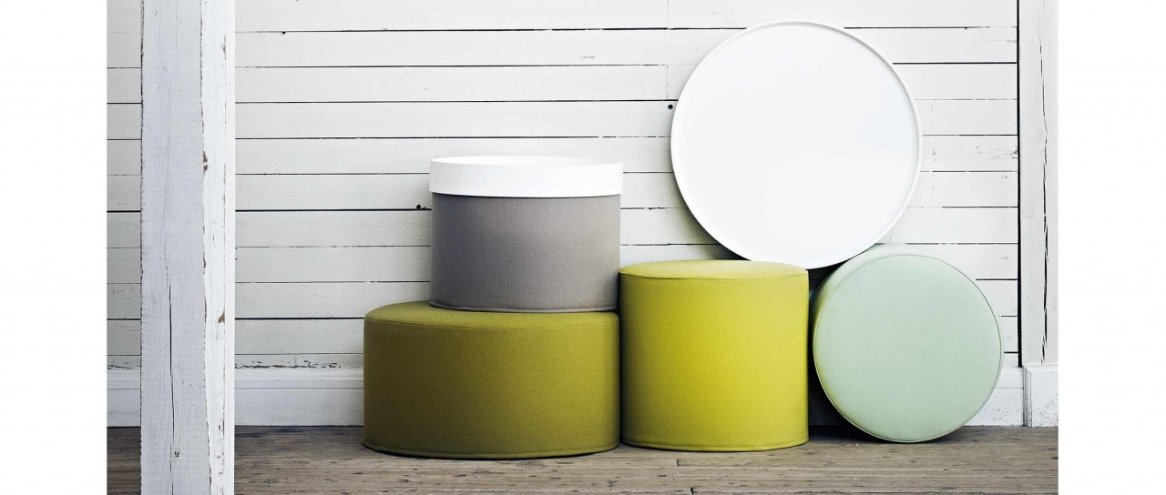 DRUM Sitzhocker, Pouf von Softline - mit Stoffen von KVADRAT