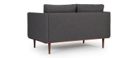 Vorschau: OSLO 2-Sitzer Designer Sofa mit Polsterarmlehnen und runden Seitenkissen