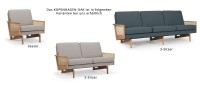 Vorschau: KOPENHAGEN OAK 3-Sitzer Designer Sofa mit Armlehnen aus Eichenholz