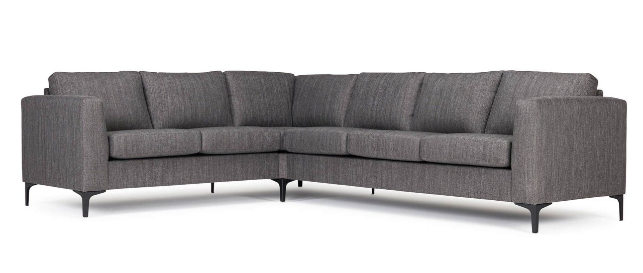 TRELLEBORG Ecksofa mit Polsterarmlehnen und Metallfüßen