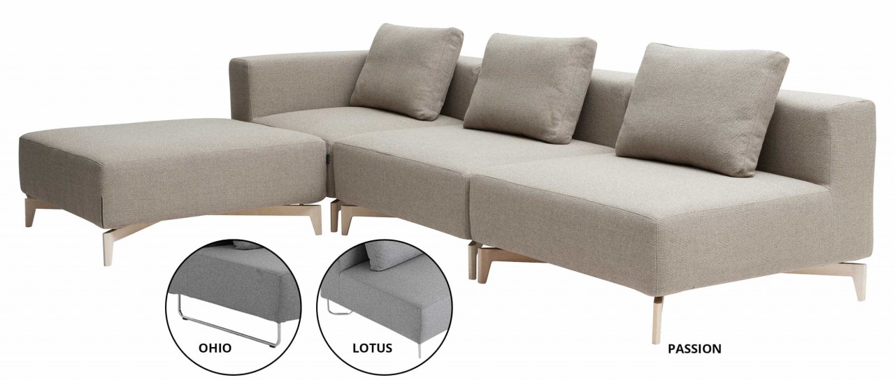 LOTUS, PASSION, OHIO Modulsofa von Softline - mit Stoffen von KVADRAT