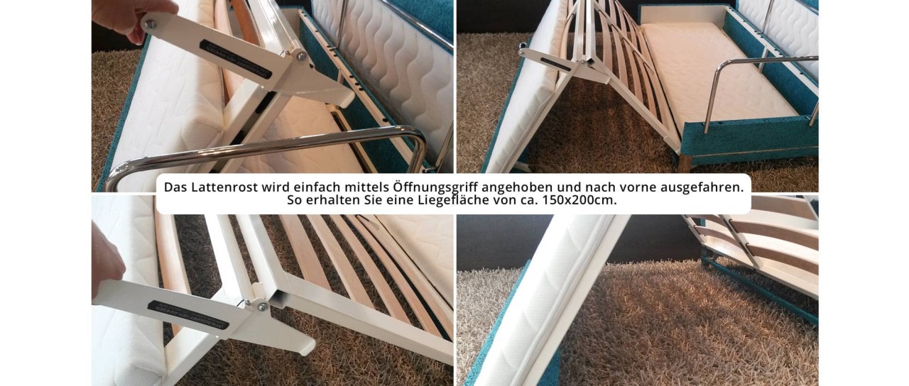 CENTO 60 Schlafsofa, Liege mit Lattenrost von Swiss Plus