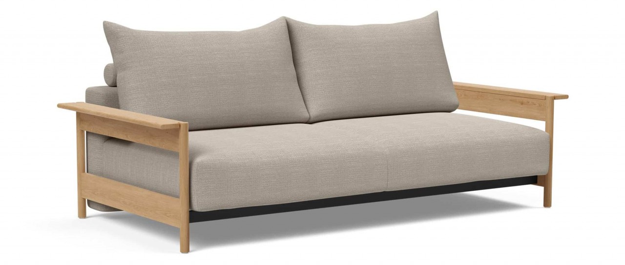 MALLOY WOOD Schlafsofa mit Holzarmlehnen von Innovation