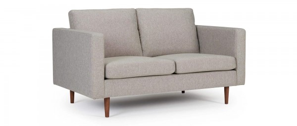 HALMSTAD 2-Sitzer Designer Sofa mit Polsterarmlehnen und Holzfüßen