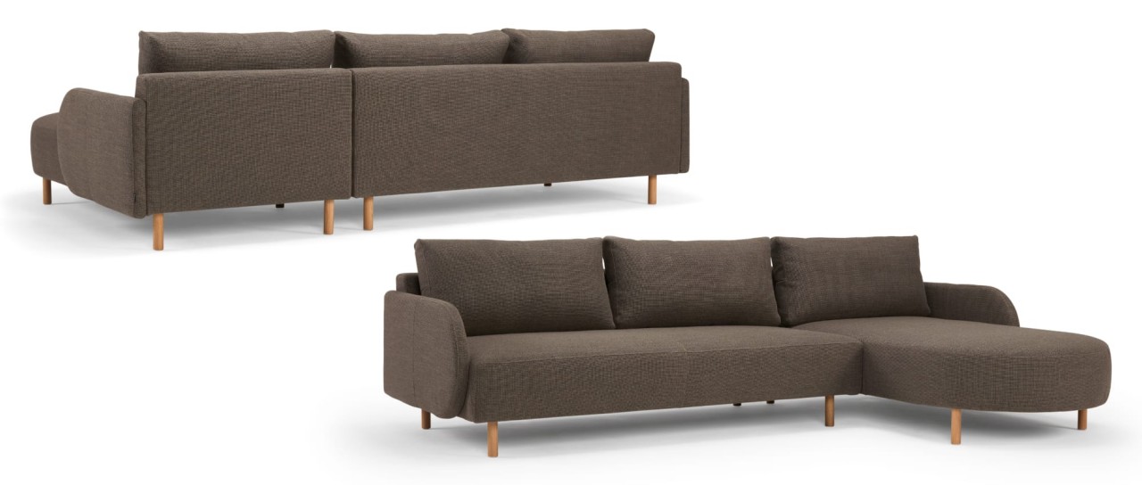 VARBERG 2-Sitzer L-Sofa mit Longchair und Polsterarmlehnen