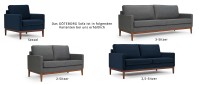 Vorschau: GÖTEBORG 3-Sitzer Designer Sofa mit Polsterarmlehnen und Holzfüßen