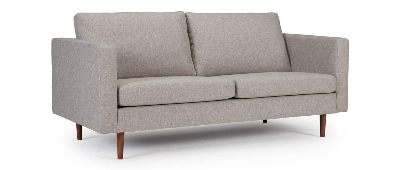 HALMSTAD 2,5-Sitzer Designer Sofa mit Polsterarmlehnen und Holzfüßen