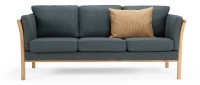 Vorschau: STOCKHOLM 3-Sitzer Designer Sofa mit Holzarmlehnen