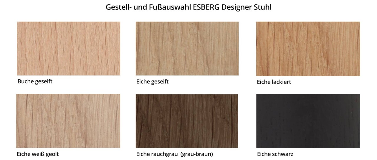 ESBERG Designer Stuhl mit Holzarmlehnen und Sitzpolsterung