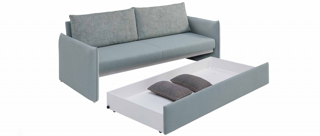 BONN DELUXE Einzelliege mit Bettkasten oder Doppelbett Schlafsofa von sofaplus