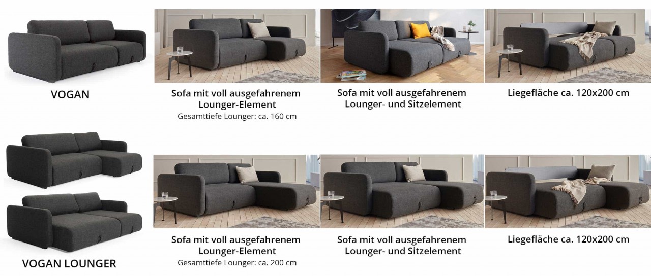 VOGAN Schlafsofa / VOGAN LOUNGER von Innovation