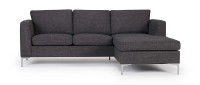 Vorschau: TRELLEBORG Sofa mit Longchair, Polsterarmlehnen und Metallfüßen