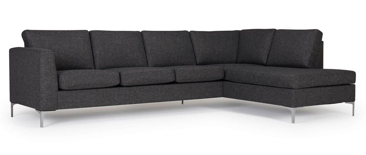 TRELLEBORG Sofa mit Eckanbau, Polsterarmlehnen und Metallfüßen